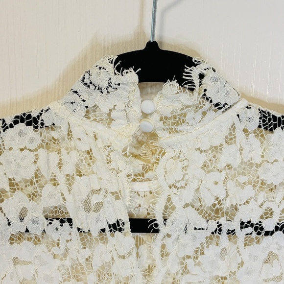 Anthropologie STORIA White Lace Learn to Love Bridal Party Rehearsal SZ Small - Picture 11 of 12